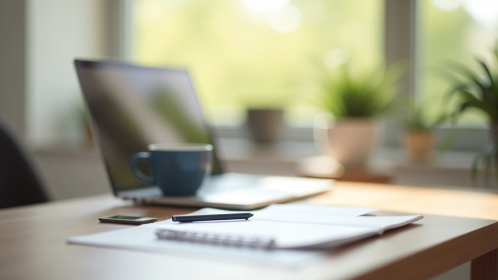 Espace de travail moderne avec ordinateur portable et ressources numériques pour créer des revenus passifs