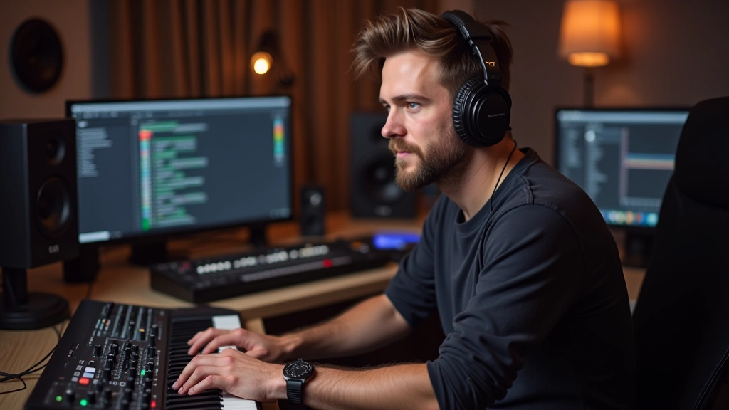 Studio d'enregistrement professionnel avec équipement audio